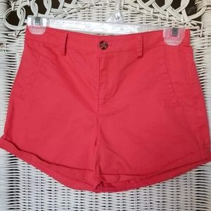 Forever 21 Coral Red Shorts.  Size 9/10.